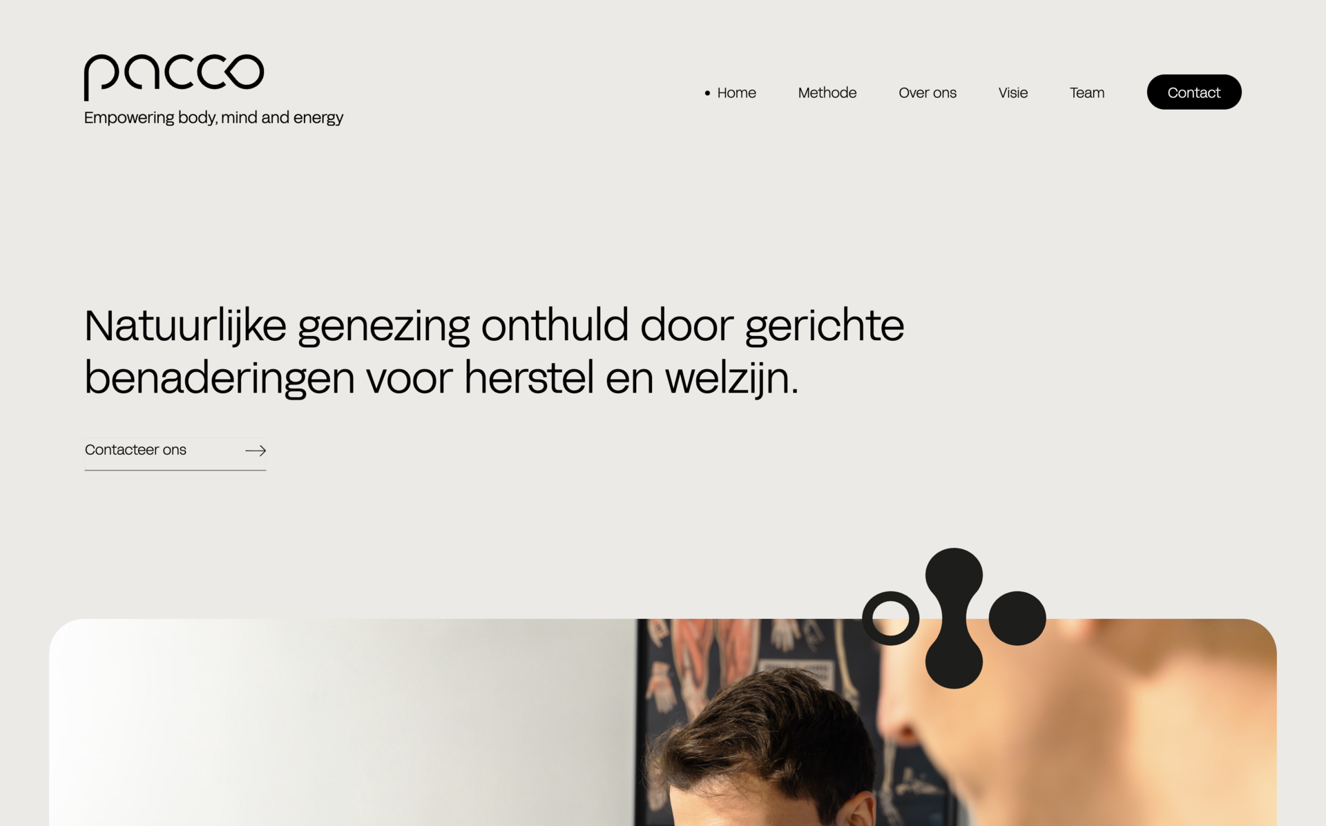 Pacco website, homepage